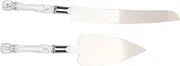 KOCKSHION 2 Pack Wedding Cake Server Set Rustic Cake Knife Shovel Crystal Handle for Birthday Anniversary Wedding Party
