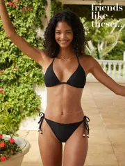 Friends Like These Black Tie Side Tie Side Bikini Bottom (Q87606) | $28