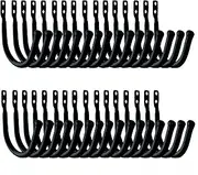 DeYoungArbeit Gun Rack Hooks Wall Mount Hangers with Heavy Duty Steel and Coated Soft Padding; Safe Wall Storage and Display for Rifle Shotgun Archery Bow Backpack (Black 32 pcs/16 Pairs)