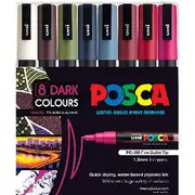 POSCA PC-3M Paint Markers Dark Colours 8 Pack