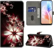 VODEFOX for Samsung Galaxy S23 Ultra Case,Galaxy S23 Ultra Wallet Case,Cute 3D Flip Folio PU Leather Protective Cover with Card Holder Magnetic Closure for Galaxy S23 Ultra - Dream Flower