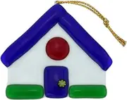 Glass Of Venice Murano Glass House Christmas Ornament - Blue