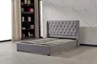Foret Bed Frame Double Gas Lift Storage Base Bedroom Furniture Fabric Grey Gray