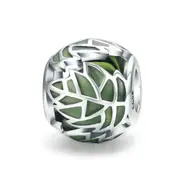 Silver plating Tree of Life Tree Leaves Green Beads Fit Charm Bracelet for Women DIY Jewelry
