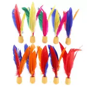 10PCS Outdoor Badminton Ball Children Rubber Shuttlecock Feather Shuttlec_zh
