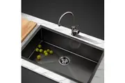 Cefito Kitchen Sink 70X45CM Stainless Steel Basin Single Bowl Black
