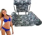 Acunny Inflatable Pool Lounge, Floating Inflatable Pool Lounge, Swimming Lounge, Swimming Buoy, Reclining Water Hammock, Multi-purpose, Ergonomic Design, Leaf Pattern,