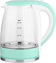 Electric Kettle Glass Hot Water Dispensers for Kitchen Fast Boil 1.8l Large-Capacity Blue Circle Kettle 1800w Power for 6min Automatic Power-Off Teapot (A) lofty ambition KeYJ