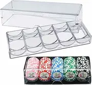 Poker Chip Holder - Professional Chip Rack, Casinos Game Organizer | Clear Acrylic Poker Chips Holder, Acrylic PP Stackable Storage Tray, Durablee Casin Chip Case for Poker Tables Home Gambling Events