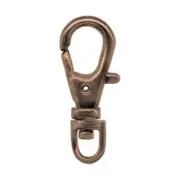 Clasp, 12 Small Antiqued Copper Plated 23x9mm Lobster Swivel Clips Clasps *