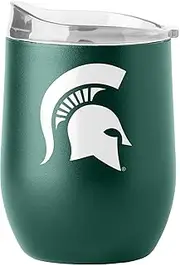 NCAA Michigan State Spartans 16oz Flipside Powder Coat Curved Beverage Tumbler - Double-Wall Insulation, Non-Slip Silicone Base, Keeps Drinks Hot or Cold