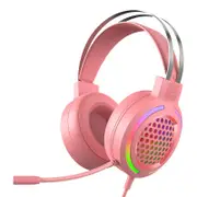 Usb Rgb Headset With Mic Wired Standard Version Pink