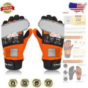 Premium Cut-Resistant Chainsaw Gloves with Dual-Hand Protection - Size Large