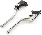 NICEDOLL CNC Clutch Brake Levers Fit for RE Interceptor INT650 Continental GT 650 / Scram 411 2022-2023 / GT 535 2013-2018 Long Adjustable Silver