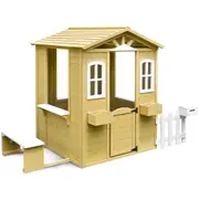 Teddy Wooden Cubby House with Picket Fence