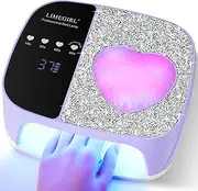 LimeGirl Cordless Nail Dryer for Gel Polish, UV LED Nail Lamp with Fast Curing Gel Light & 4 Timer Settings, Portable Rechargeable UV Lamp Nail Art Tool for Manicure Pedicure at Home & Salon (Purple)