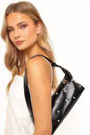 [PUP38] Alexia Pearl Bag - Black Black