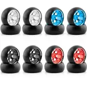4PCS Drift Tires Wheels Metal Rims for Wltoys 284131 284161 284010 K989 K969 P939 284131 MINI-Q 1/28 RC Car Vehicles Mod