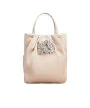 Roger Vivier Drape Pocket Bouquet Strass Buckle Micro Tote Bag One size pink