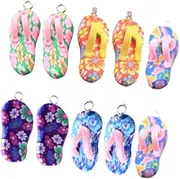 TEHAUX 10pcs Clay Bead Charms DIY Necklace Jewelry Making Accessories Flop Pendant Charm for Bracelet Earring Keychain Assorted Colors