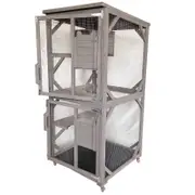 Flylline Wooden 180cm Cat Condo House Kitten Ferret Enclosure Cage Cat Cage