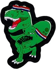 [Saspatch] Leg Day T-Rex - Parody PVC Morale Patch | Hook & Loop Backing