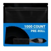 Loud Lock Mylar Bags 1,000 Count - Preroll All Black Zip Seal Bags