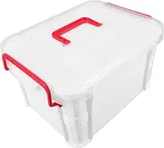 HEALEEP Box Medicine Storage Box Portable Tool Organizer Lid Handle for Household Use Compact Storage Case
