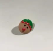 Elf Face Christmas Plastic Button - Dill Buttons Brand (2 Sizes) - Set of 4
