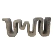 Modern Live Edge Book Magazine Rack Shelf Squiggle Zig Zag Burled 24 in Gray