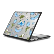 MacBook Pro 14-inch (M1 - M4) Impact Case Cute Sloth in Blueberry Macaron with Tulip - Kawaii Animal with Sweet Food & Flower in the Garden