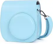 Phetium Instant Camera Case Compatible with Fujifilm Instax Mini 11,PU Leather Bag with Pocket and Adjustable Shoulder Strap (Sky Blue)