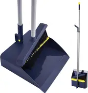 Broom and Dustpan Set, Long Handled Adjustable Dustpan and Brush with Comb Teeth for Indoor Outdoor Garden Home Patio Yard Kitchen Cleaning and Sweepi