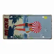3xtin Sign Beach Bar Metal Tin Sign Vintage Retro 150x300mm Man Cave Metal