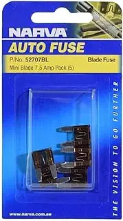 Narva 7.5 amp Mini Blade Fuse, Brown (Pack of 5)