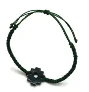 Unisex Bracelet Woven Macramé Thread Natural Stone Chakana Inca