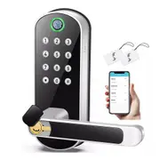 Fingerprint Electronic Digital Security Password Smart Locks Door Lock Waterproof TTLOCK APP Silver