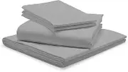 1000-TC Egyptian Cotton Sheets Split California King Size, 5-Piece Extra Long-Staple 1000-Thread-Count Pure 100% Cotton Soft Breathable Sateen Weave, Fits Mattress 15" Deep Pockets - Light Grey