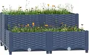 Raised Garden Bed, Elevated Planter Box Plant Container 80x80x38 cm Polypropylene