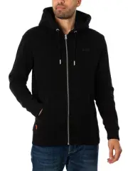 Superdry Men's Essential Logo Zip Hoodie, Black