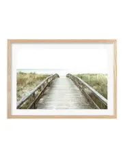 [Profile Australia] Australian Made Wooden Beach Path Art Print A2 in Natural Frame