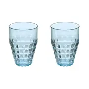 2x Guzzini Tiffany 510ml 19cm Plastic Tall Tumbler Water/Juice Glassware Blue