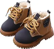 [FEOYA] Toddler Ankle Boots Comfortable Fashion Boots Non-Slip Short Boots Waterproof Children's Boots Boys Girls Thickened Winter Shoes Warm School Boots with Zip 21-30 EU