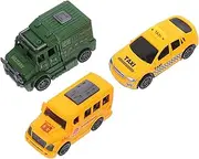 TOBBOMEY 3Pcs Mini Pull Back Car Inertia Car Playthings for Boys Lightweight Portable Educational for Outdoor Fun Safe Sturdy Design