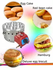 LP Gas 7 Holes Egg Hamburg Furnace Egg Burger Oven Machine Red Bean Cake Maker