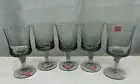 5 NEW Mid Century Denby Arabesque Dusk Grey Stemware Wine Glasses Minor Sweden