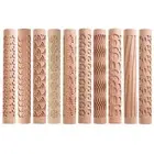 Engraved Rolling Pin with Christmas Theme Pattern Kitchen DIY Tool for Kid Gift