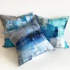 Mix Match Home Decorative Pillow Case Blue Aqua Abstract Print Cushion Cover 45S