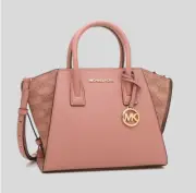 Michael Kors Avril Small Top Zip Satchel Shoulder Crossbody Bag MK Pink Rose