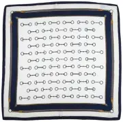 Satin Snaffle Bit Scarf, Navy 12x12